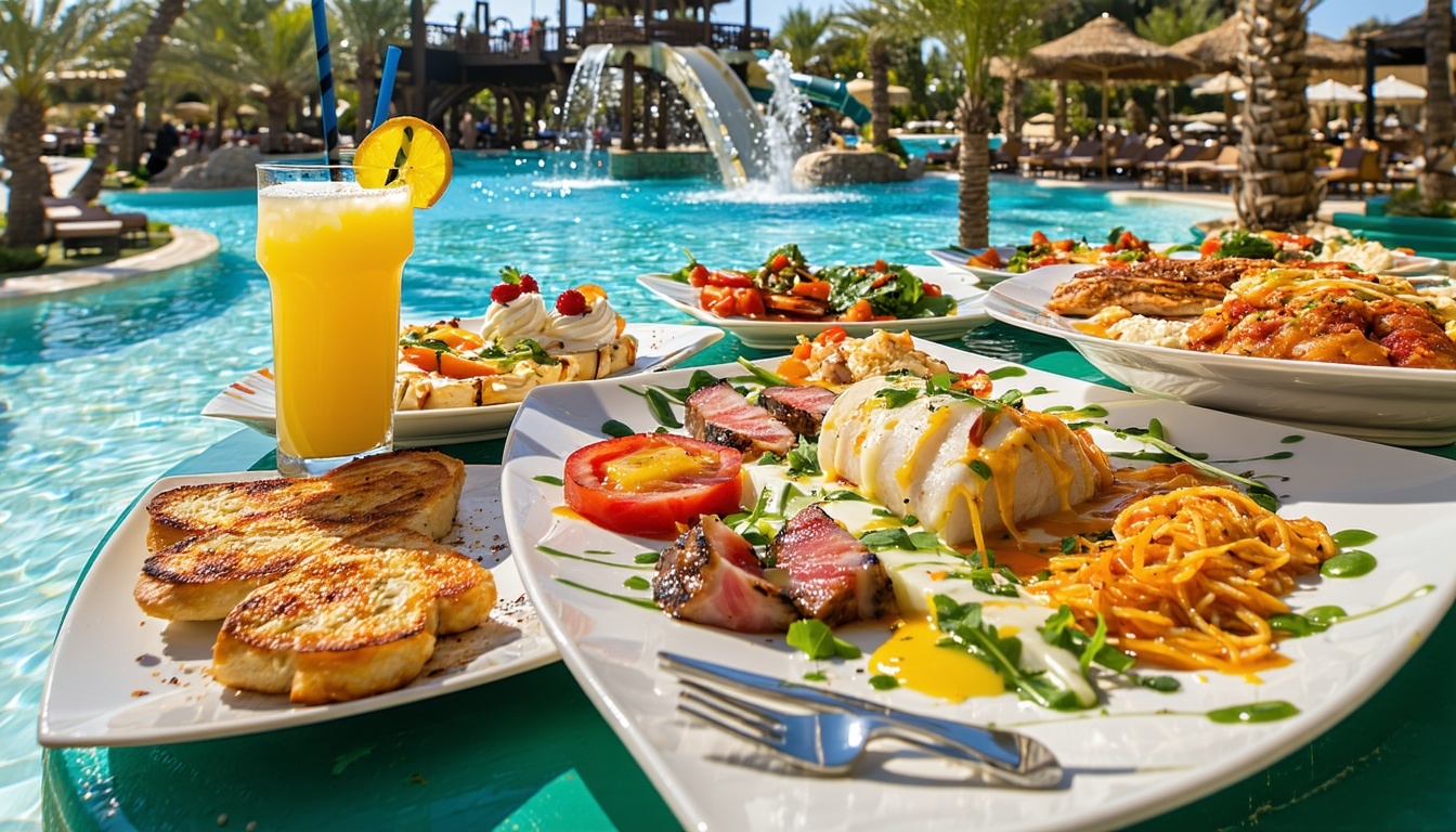 Delicious food and beverage options at Water Park Dubai